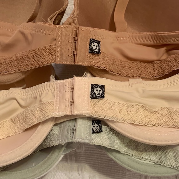 Anne Klein 34B T-Shirt Bra Lace Trim 3 Packs Bundle High Quality Floral Gray Tan - Picture 6 of 9